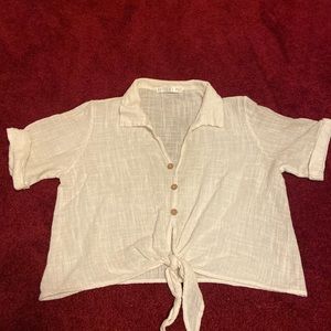 Potter Pot White Boho Knotted Crop Top